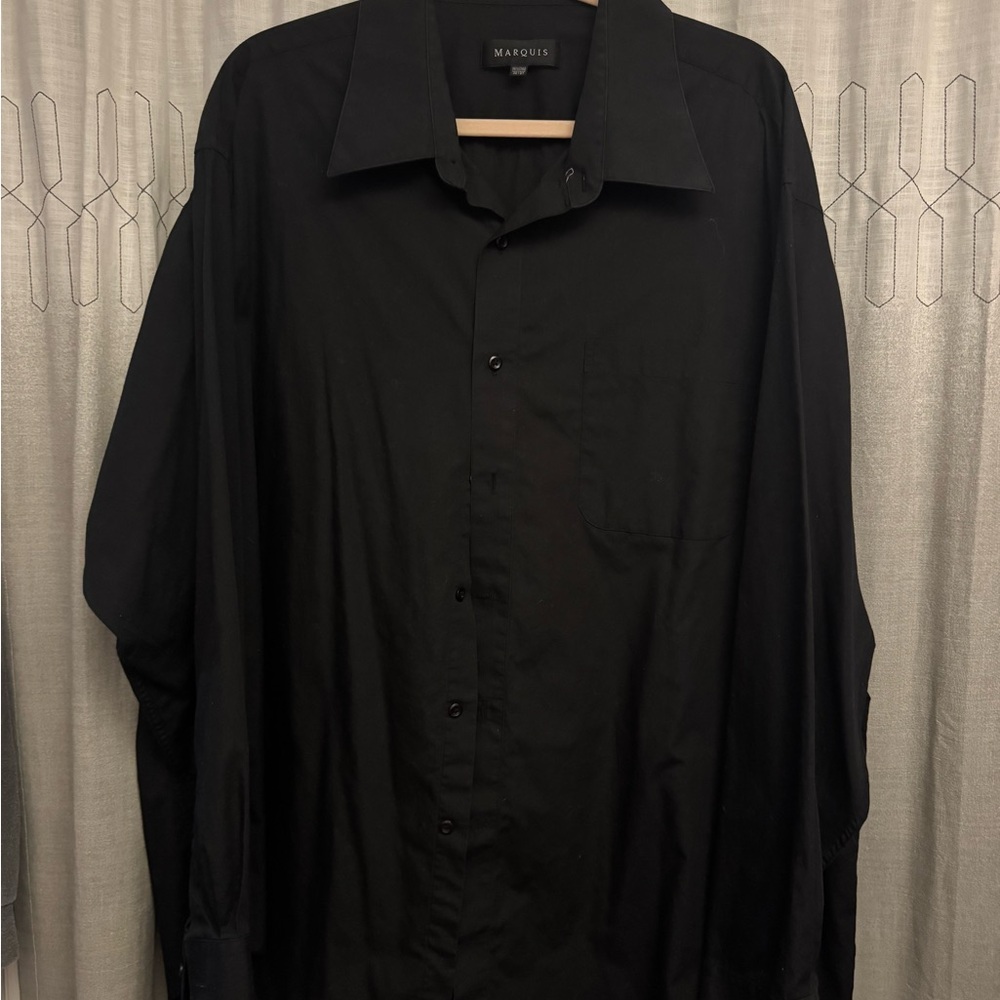 Marquise Men's Elegant Black Dress Long Sleeved Shirt